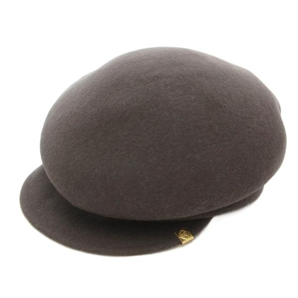 カシラ CA4LA キャスケット 帽子 ウール ロゴ チャコールグレー /AE