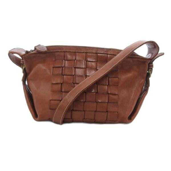 ダコタ Dakota ショルダーバッグ 編み込み レザー 茶 ブラウン /JS