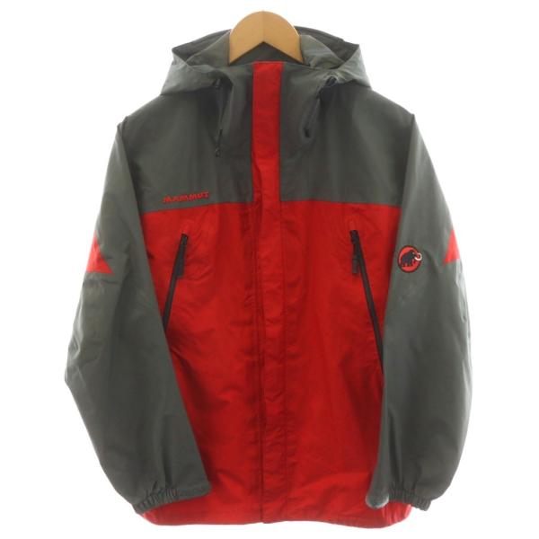 【中古】マムート MAMMUT ゴアテックスMGBレインスーツ マウンテンパーカー ロゴ ジップアップ S グレー 赤 マムート MAMMUT ゴアテックスMGBレインスーツ マウンテンパーカー
