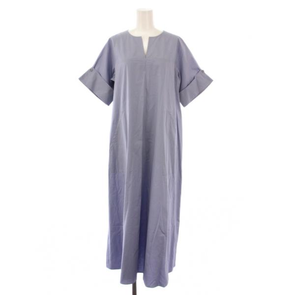 【中古】未使用品 セオリーリュクス Hatch Nyce フレアワンピース ミモレ ロング 半袖 スキッパー ストレッチ 水色 theory luxe（セオリーリュクス） 未使用品 theory luxe Hatch Nyce