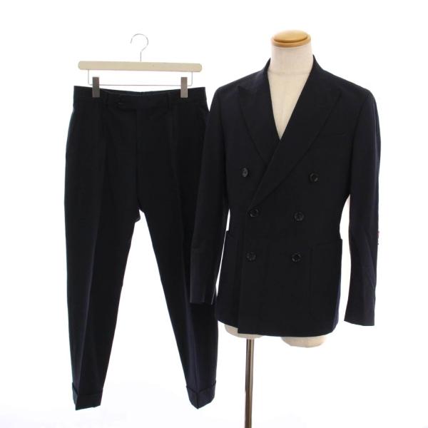 【中古】ヒューゴボス HUGO BOSS ダブルスーツ セットアップ 上下 テーラード パンツ 44 紺 ネイビー 10251366 /YM ヒューゴボス HUGO BOSS ダブルスーツ セットアップ 上下 テーラード