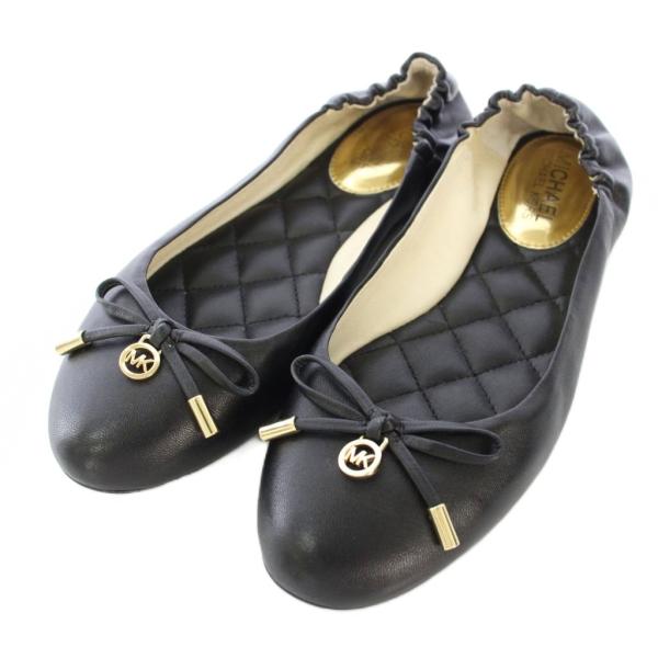 【未使用】マイケルコース　フラット・バレエシューズ　靴　ブラック　リボン付き MICHAEL KORS（マイケルコース） バレエシューズ パンプス SAVANNAH