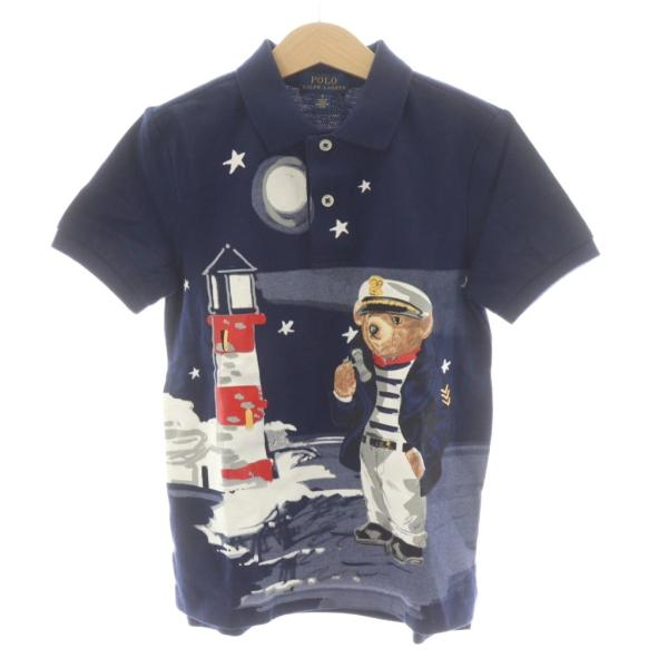 未使用品 ポロ ラルフローレン POLO RALPH LAUREN ベア ポロシャツ 半袖 6 紺 ネイビー マリン柄 プリント 322742519001【ブランド】ポロ ラルフローレン POLO RALPH LAUREN【表記サイズ】6【...