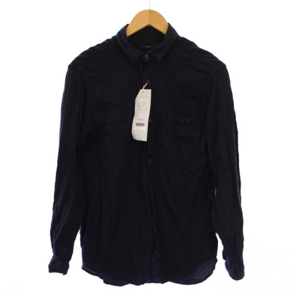 未使用品 コモリ COMOLI 23SS ウールシルク コモリシャツ 長袖 2 紺