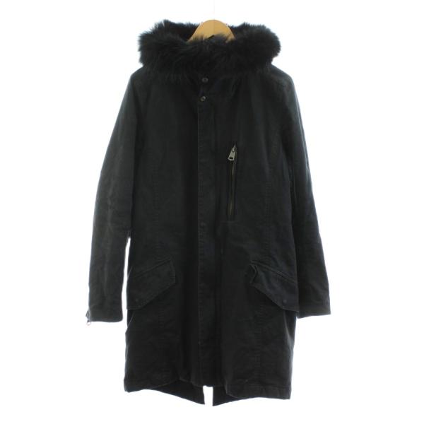 【中古】オールドサーカス THEE OLD CIRCUS モッズコート ロング ファー 2 黒 ブラック 7304 /KU メンズ オールドサーカス THEE OLD CIRCUS モッズコート ロング ファー 2 黒