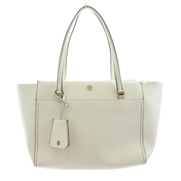 【中古】トリーバーチ TORY BURCH トートバッグ ハンドバッグ レザー ロゴ 白 ホワイト 10007150 /KU レディース TORY BURCH（トリーバーチ） トートバッグ ハンドバッグ レザー ロゴ