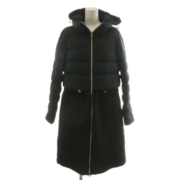 ヘルノ HERNO ダウンコート ロング丈 フード 切替 アルパカ アウター