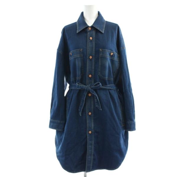 DIESEL（ディーゼル） デニムシャツ ワンピース ウエストリボン 長袖