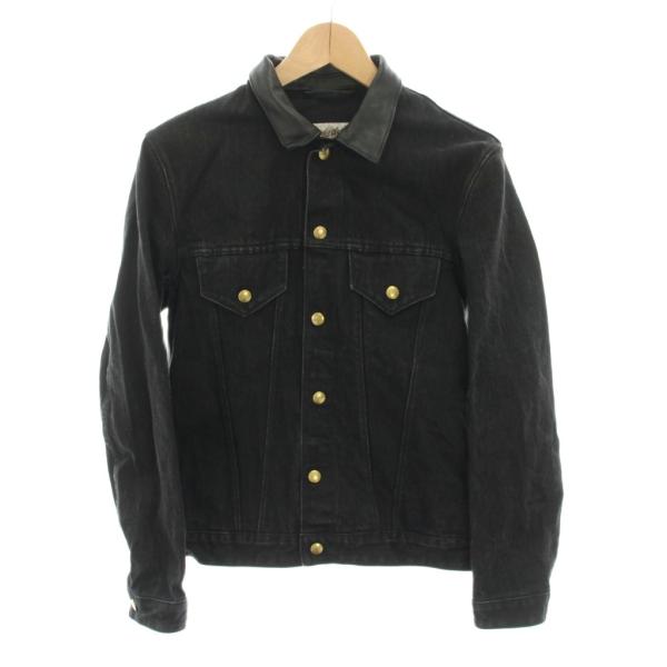 【中古】アディクトクローズ ADDICT CLOTHES デニムジャケット ジージャン Gジャン ホースレザー 36 黒 メンズ vectorpremium_081-102511040236