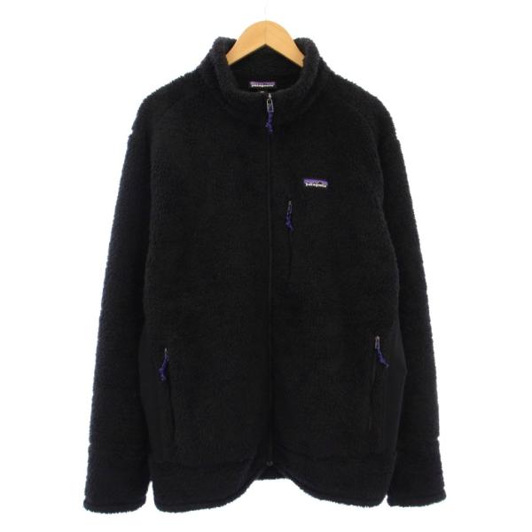 【中古】パタゴニア ロスガトスフリースジャケット スタンドカラー アウター ジップアップ ロゴ ワンカラー XXL 黒 パタゴニア Patagonia ロスガトスフリースジャケット スタンドカラー