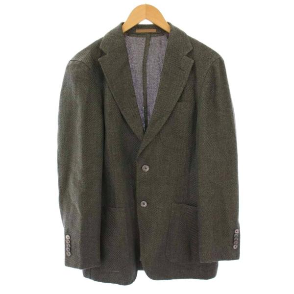 極美品 HUGO BOSS 現行タグ テーラードジャケット リネン カーキ L 極美品 HUGO BOSS 現行タグ テーラードジャケット リネン カーキ L