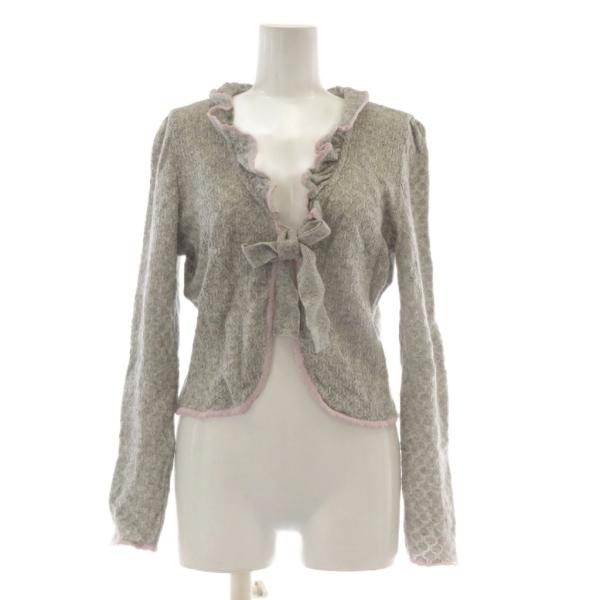 エムズグレイシー M'S GRACY カーディガン ウール カシミヤ 40 グレー