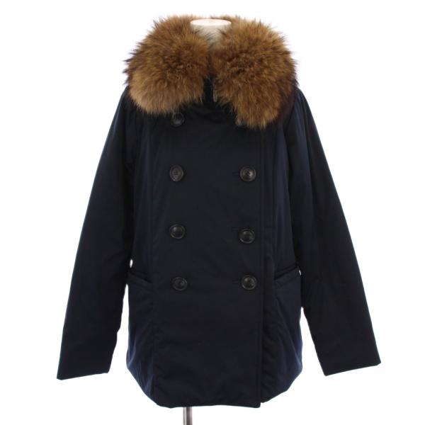 【中古】粧う ヨソオウ YOSOOU ダウンジャケット ジップアップ ファー 2 紺 /BM レディース 粧う ヨソオウ YOSOOU ダウンジャケット ジップアップ ファー 2 紺 /BM