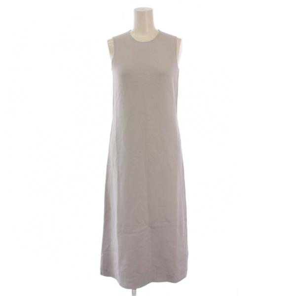 【中古】未使用品 セオリー ウースタークレープニットスリーブシフトドレス フレアワンピース ライトグレー theory（セオリー） 未使用品 ウースタークレープニットスリーブシフト