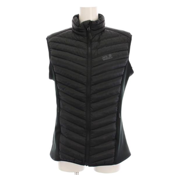 ジャックウルフスキン Jack Wolfskin ダウンベスト ジップアップ M 黒 ブラック 1203661 /YM レディース