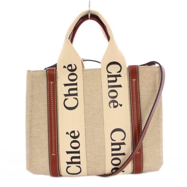 【中古】クロエ CHLOE Woody ウッディ スモールトートバッグ ハンドバッグ ショルダーバッグ 2WAY ベージュ /KH Chloe（クロエ） CHLOE Woody ウッディ スモールトートバッグ