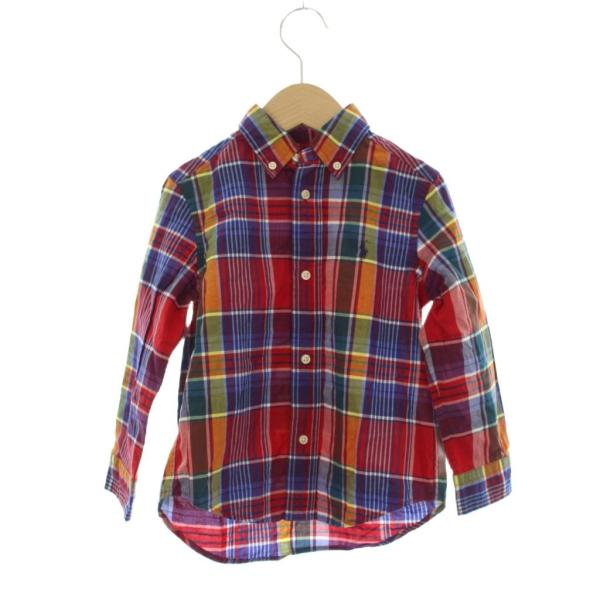 ラルフローレン RALPH LAUREN トップス 男の子 チェック柄 シャツ 長袖 赤 /JP キッズ【ブランド】ラルフローレン RALPH LAUREN【表記サイズ】100【実寸サイズ】肩幅：約29.5cm　身幅：約34cm　着丈：約4...