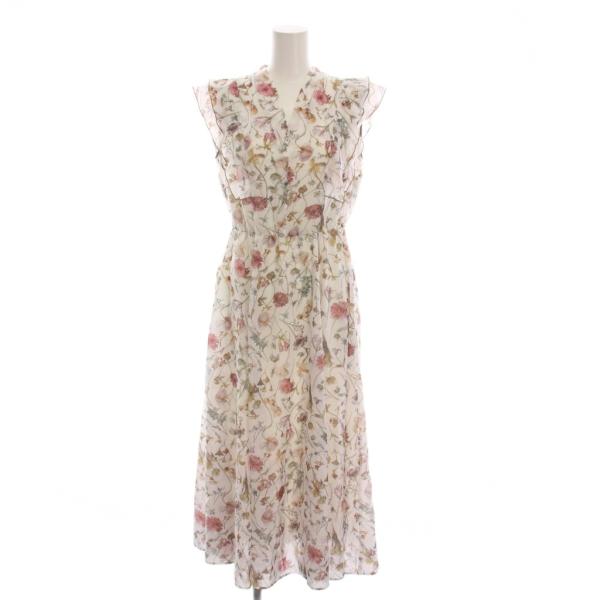 未使用品 アナイ ANAYI 24AW ボタニカルローンプリントラッフル袖