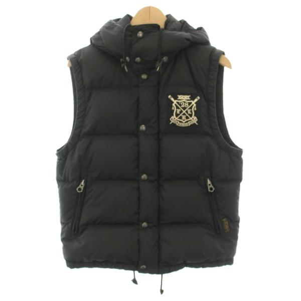 ポロ ラルフローレン ダウンベスト フード 刺繍ロゴ 2WAY 黒 POLO RALPH LAUREN（ポロ・ラルフローレン） ラルフローレン RALPH