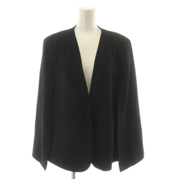 ZARA（ザラ） ケープジャケット L 黒 ブラック ノーカラー /RR