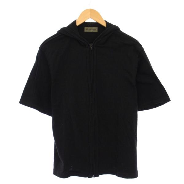 【中古】ワイズフォーメン Y's for men ヨウジヤマモト ジップアップパーカー ジャケット 半袖 ストレッチ 3 黒 ワイズフォーメン Y's for men ヨウジヤマモト ジップアップパーカー