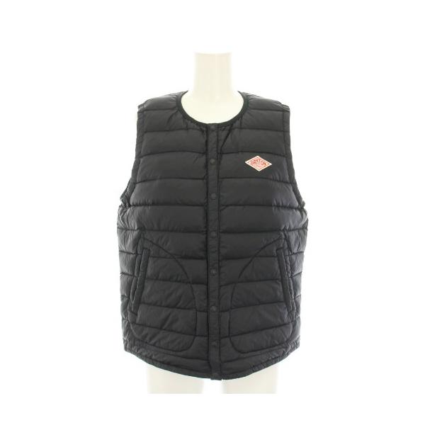 ダントン DANTON インナーダウンベスト アウター 前開き ロゴパッチ 36
