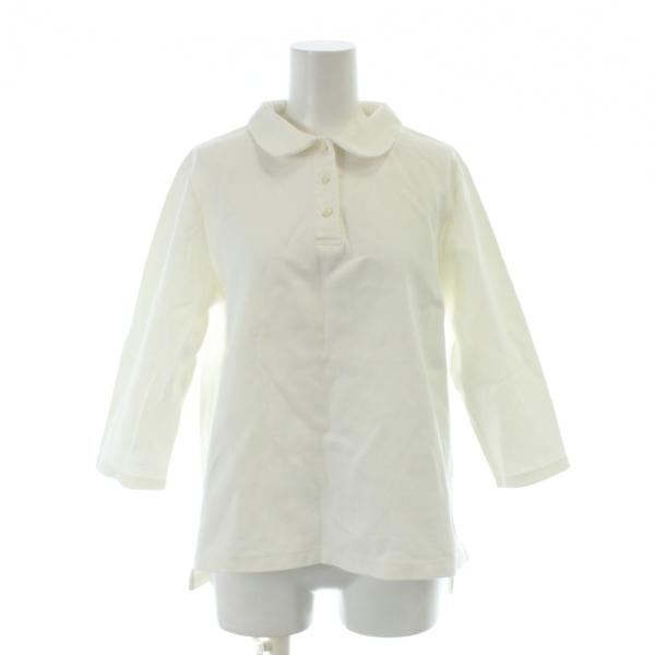 美品　yori ホワイト 襟 カットソー ドロップショルダー ヨリ yori カットソー 38 白 ホワイト 丸襟 /AP レディース : ブランド