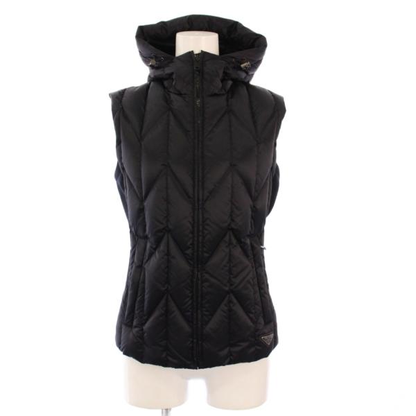 PRADA（プラダ） PRADA 20年製 ダウンベスト フーディ アウター 38 黒