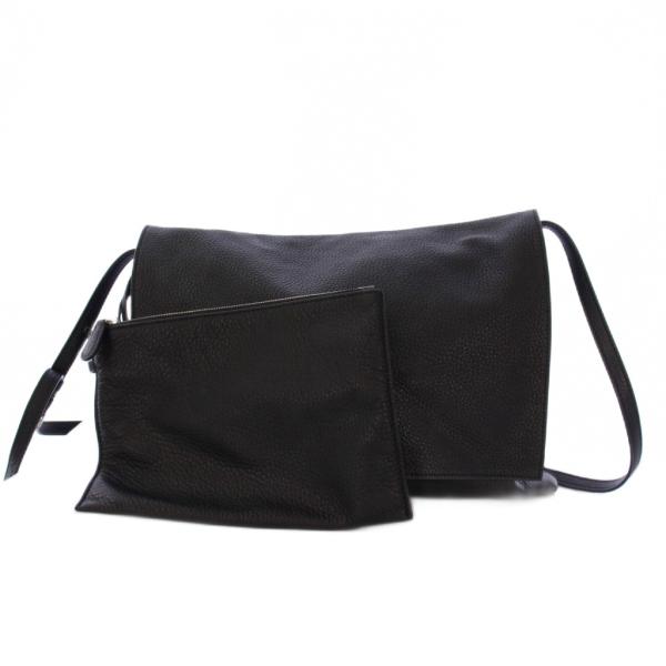 【中古】ザロウ THE ROW NAN ショルダーバッグ ポーチ付き レザー 黒 /KH レディース ザロウ THE ROW NAN ショルダーバッグ ポーチ付き レザー 黒 /KH