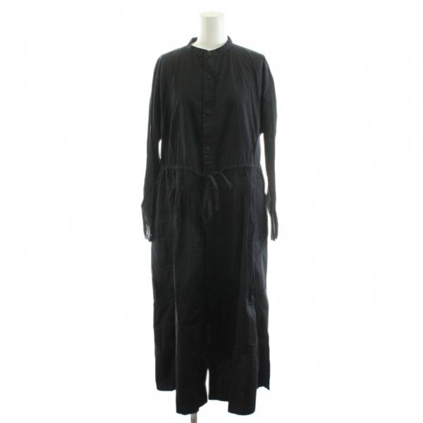 プランテーション plantation ワンピース ミモレ ロング 長袖 M 黒