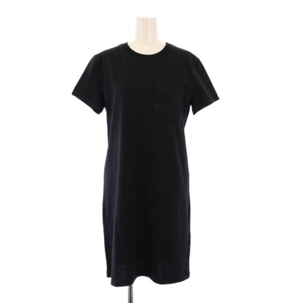 【HERMES】黒　ドレス 刺繍入りポケット　ワンピース　Tシャツ vectorpremium_081-102512040445