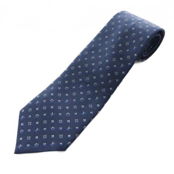 LOUIS VUITTON（ルイ・ヴィトン） モノグラム ネクタイ シルク 紺