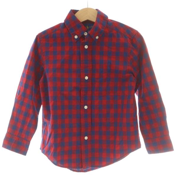 未使用品 ラルフローレン RALPH LAUREN キッズ 男の子 シャツ ブラウス 3T 赤 紺 チェック柄 ボタンダウンカラー 長袖 /NS キッズ【ブランド】ラルフローレン RALPH LAUREN【表記サイズ】3T/100【実寸サイ...
