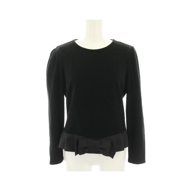 エムズグレイシー M'S GRACY カットソー ブラウス 長袖 ベロア リボン