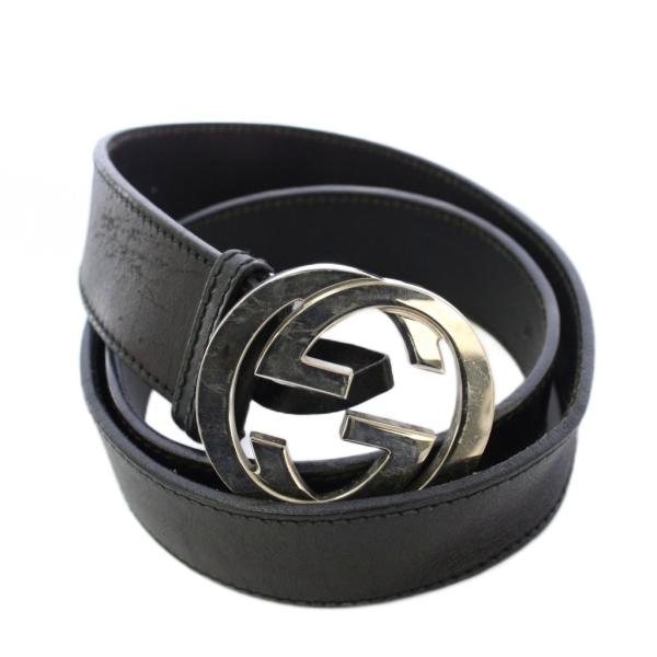 GUCCI グッチ Ladys レディース ブラックレザーベルト BELT GUCCI