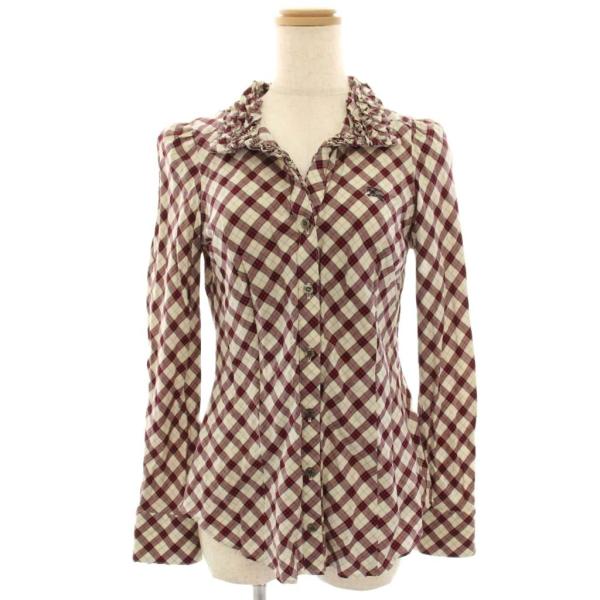 【希少】バーバリーブルーレーベル水色チェック フリルブラウス 38★激レア 希少】バーバリーブルーレーベル 水色チェック フリルブラウス 38☆激