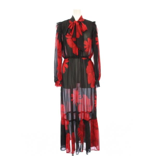 CORCOVADO コルコバード ボウタイマキシ丈ワンピース 長袖 シフォン