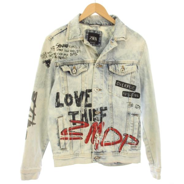 ZARA（ザラ） ペイントブリーチ加工デニムジャケット ジージャン G