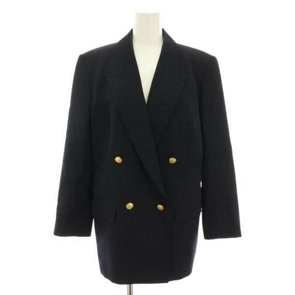ダックス DAKS テーラードジャケット ダブル ダブルブレスト 紺ブレ
