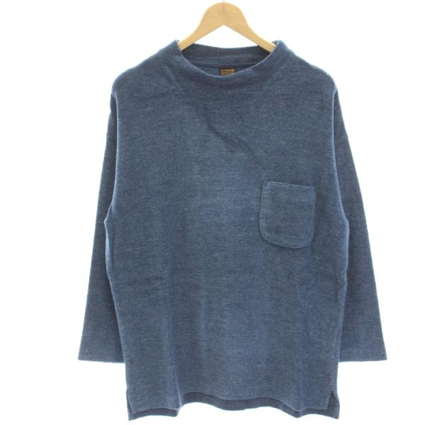 未使用品 アボンタージ A VONTADE タグ付き フリースカットソー Tシャツ 長袖 モックネック S 青 ブルー VTD-0407 /HN メンズ