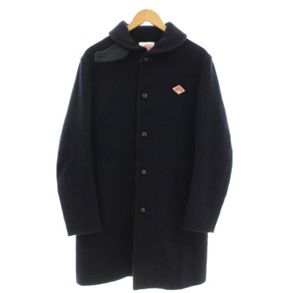 ダントン DANTON ウールモッサ ロングコート ステンカラー 40 ネイビー