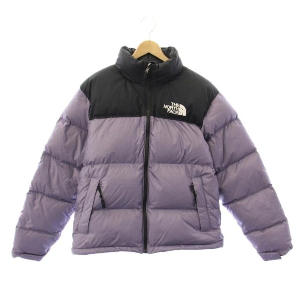 ザノースフェイス レトロヌプシジャケット ダウン スタンドカラー 紫 黒 THE NORTH FACE（ザ ノースフェイス） レトロヌプシジャケット ダウン