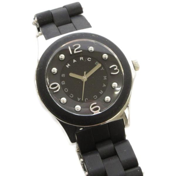 マークバイマークジェイコブス MARC by MARC JACOBS 腕時計 アナログ 3針 クォーツ シルバー色 黒 ブラック MBM9025 /AN52 レディース
