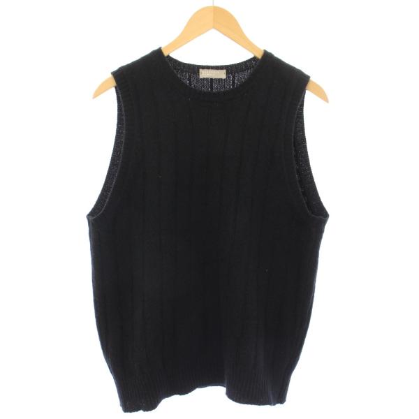 MARGARET HOWELL カシミア ベスト 黒 Ⅱ ほぼ新品 MARGARET HOWELL（マーガレットハウエル） ニットベスト カシミヤ混 L