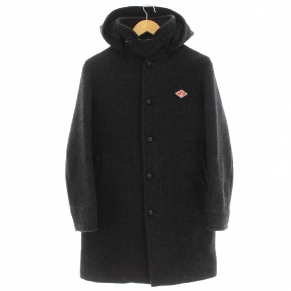 DANTON ダントン ウールモッサ ロングコートチャコールグレー 38 ダントン DANTON ウールモッサ ロングコート 2WAY フード 36