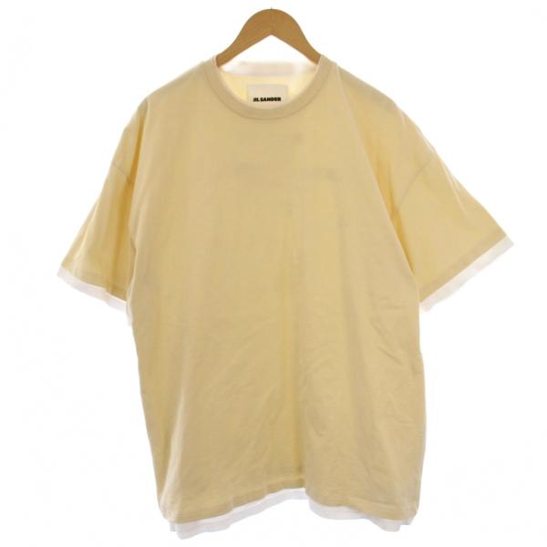 JIL SANDER シアー ジャガード 半袖 トップス イエロー 34 vectorpremium_081-102602240277