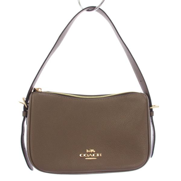 (美品)大人気、コーチ、2wayバッグ、オールレザー、PVC、人気色、茶シグ、金 COACH（コーチ） ケイリー ハンドバッグ ショルダーバッグ ワン