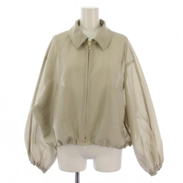 アルアバイル allureville 25SS オーガンジーステンカラーブルゾン ジャケット ジップアップ 2 ベージュ 20251019060 /BM レディース