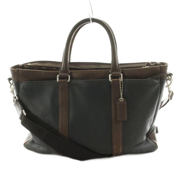 【極美品✨】コーチ 2wayビジネスバッグ 茶 紺 F70916 COACH（コーチ） ビジネスバッグ ショルダーバッグ トートバッグ 2WAY
