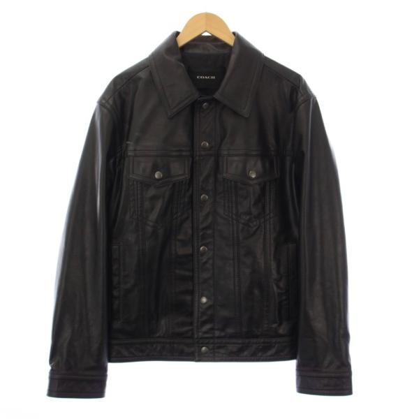 COACH（コーチ） レザー トラッカージャケット 革ジャン M 黒 CM795